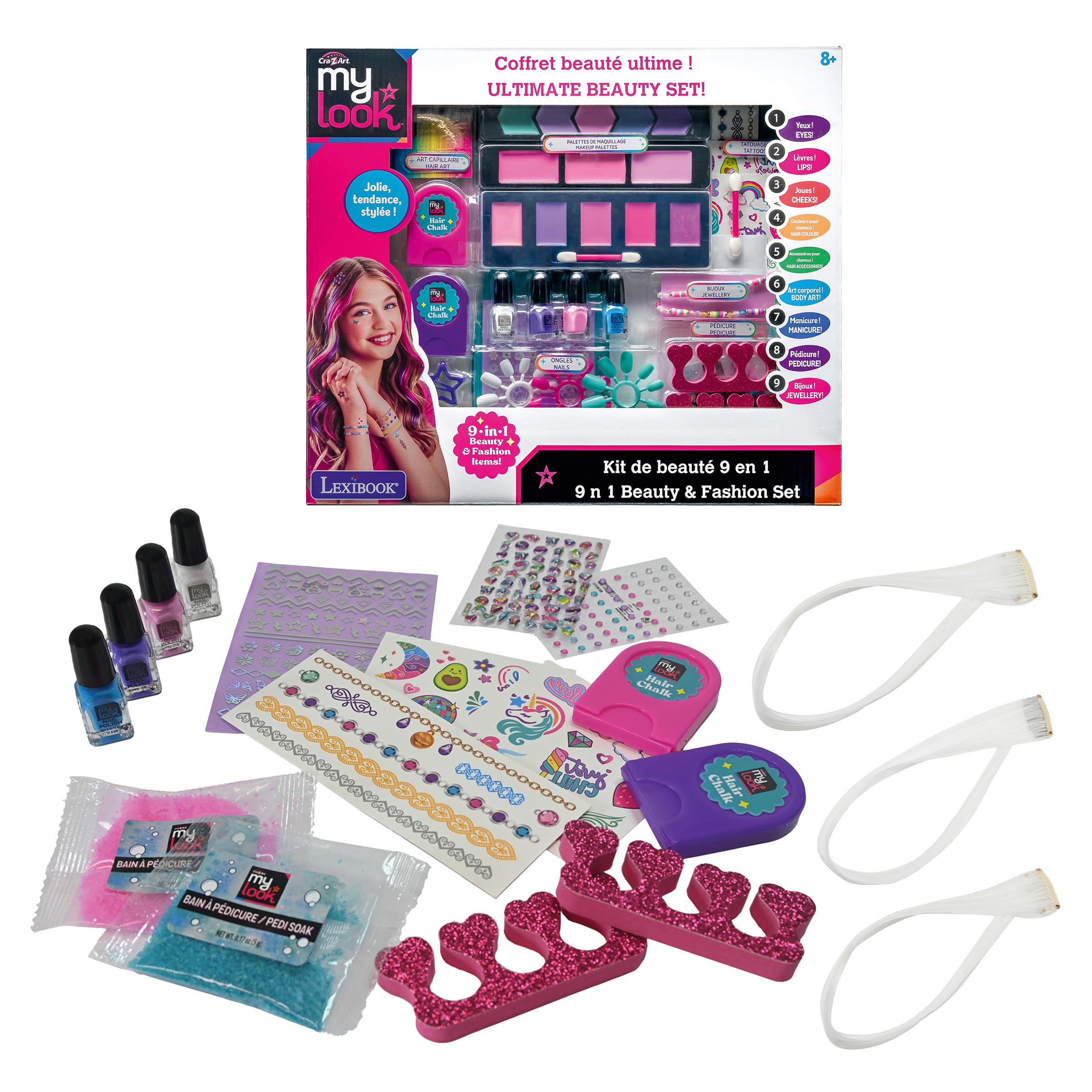 lexibook-kit-de-belleza-9-en-1-rosa-crss83-malet-n-maquillaje-y-peinado-infantil image 1