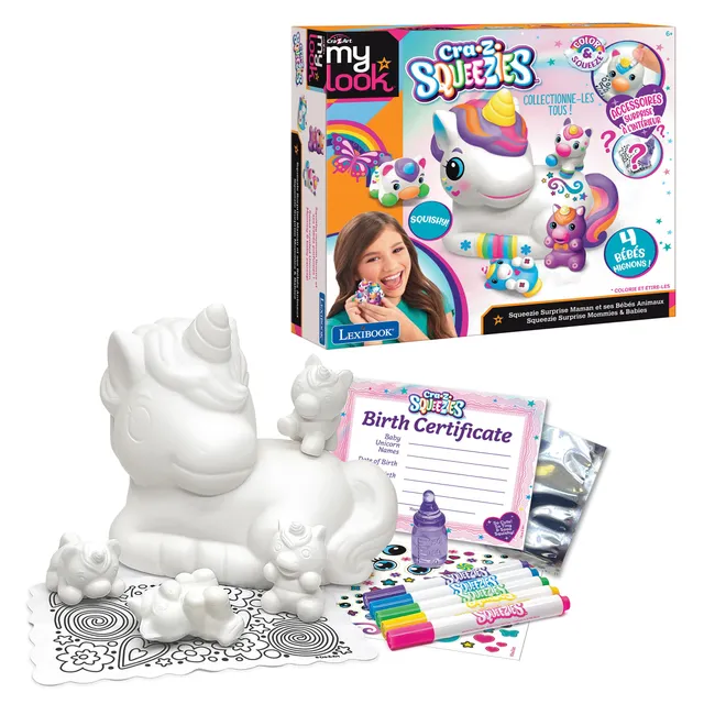 lexibook-squeezie-sorpresa-mam-y-beb-s-animales-crss6-set-unicornio-con-4-beb-s image 1