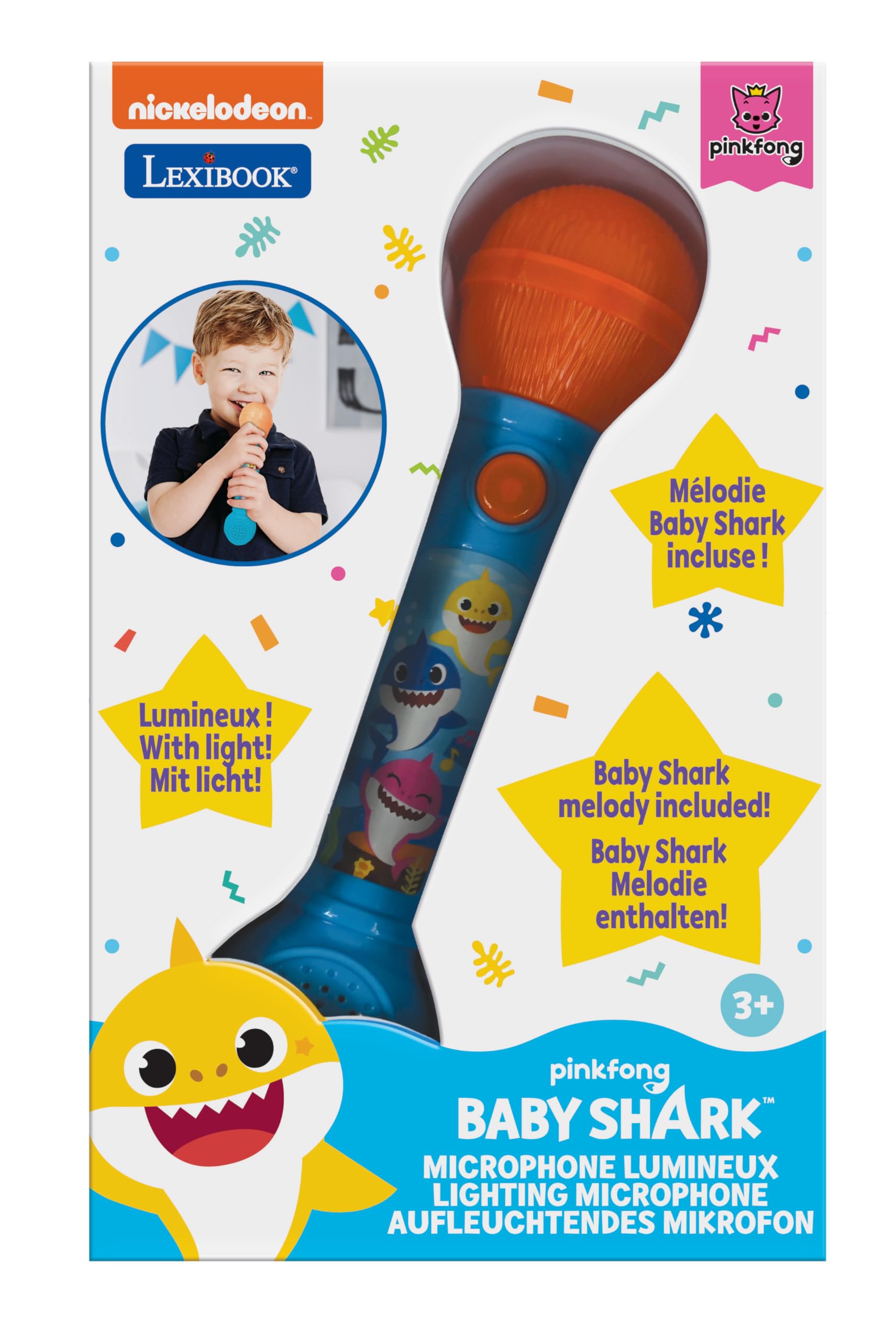 lexibook-baby-shark-micr-fono-luminoso-mic80bslxb-azul-naranja image 6