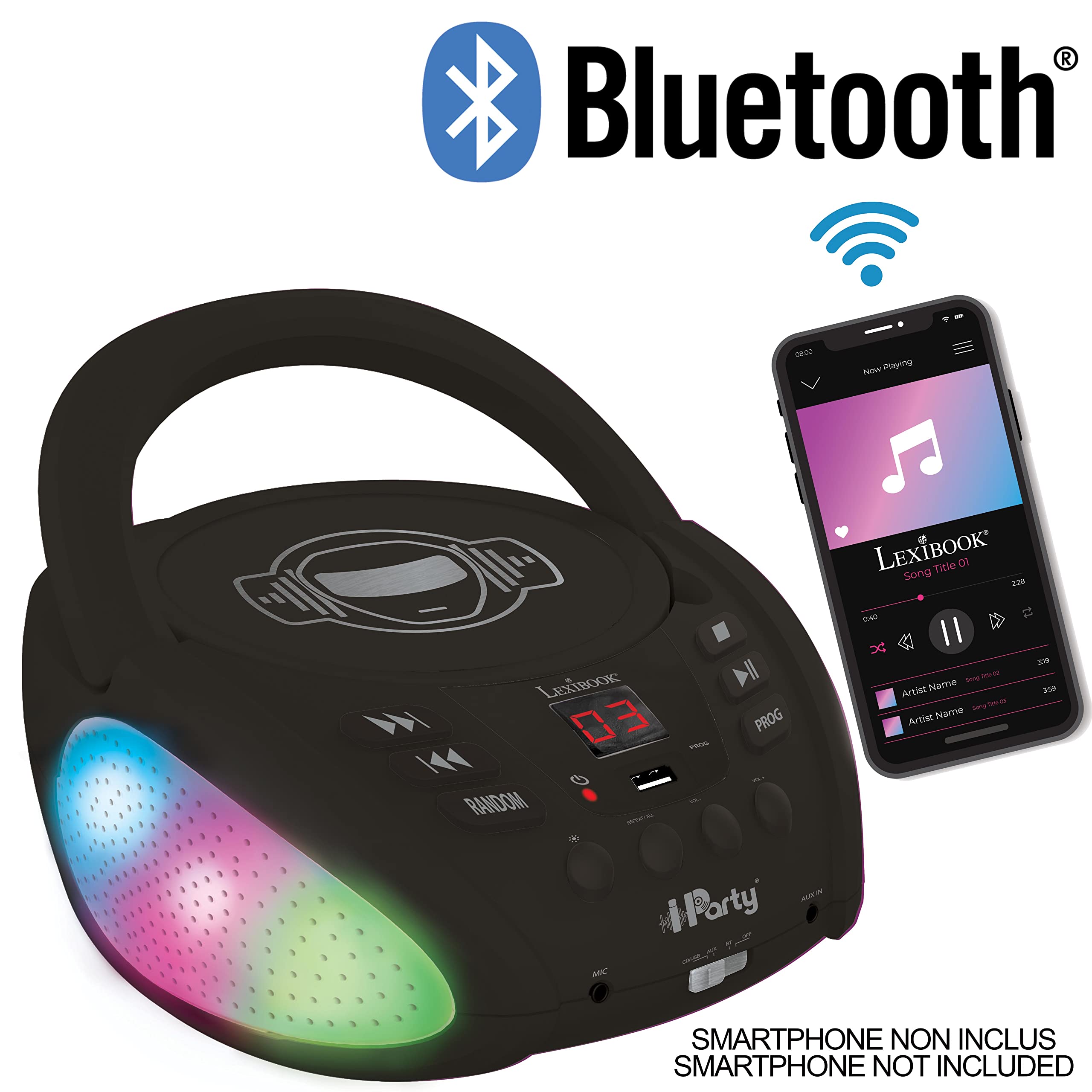 lexibook-iparty-reproductor-cd-bluetooth-rcd109bk image 4