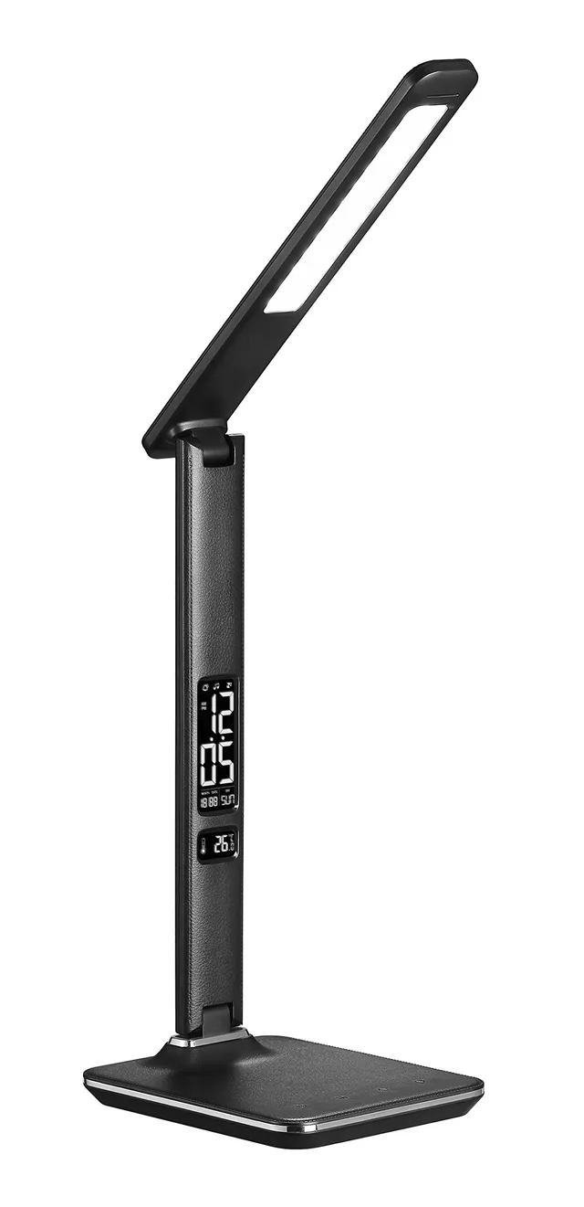 lexibook-decotech-l-mpara-led-escritorio-con-reloj-lt030-negra image 1