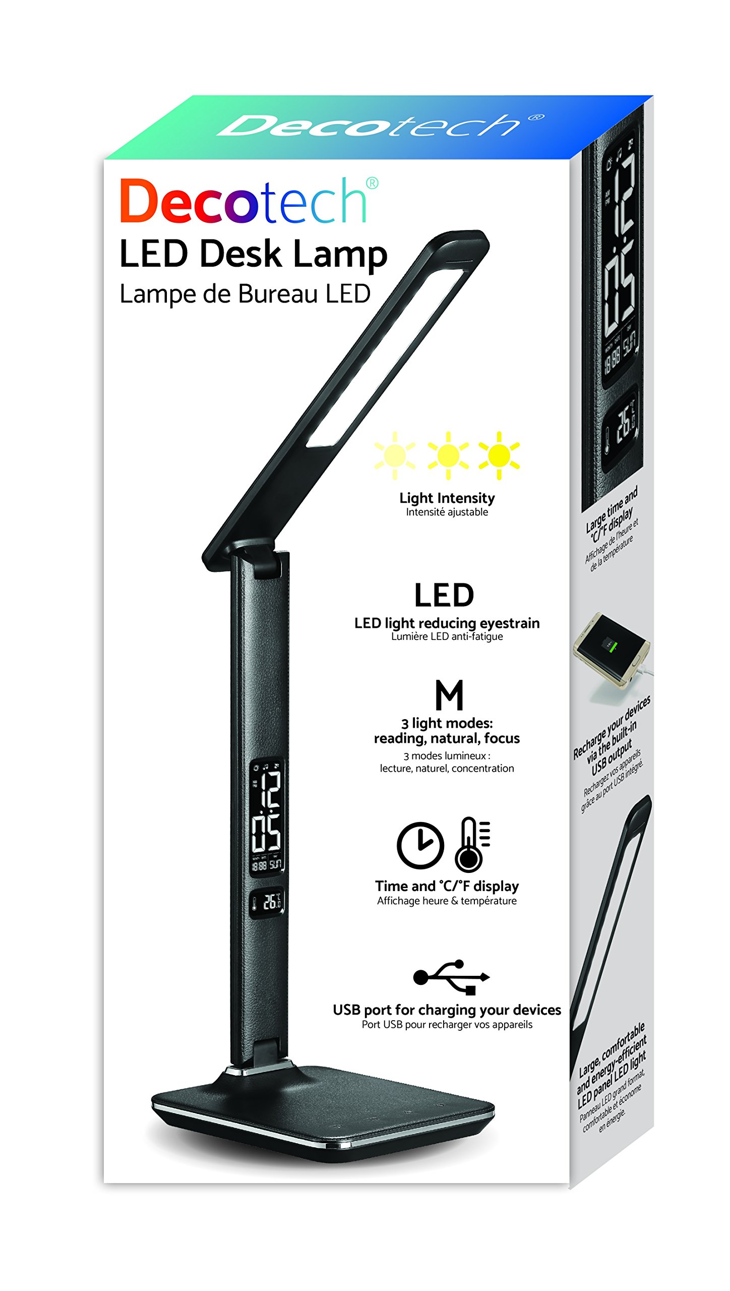 lexibook-decotech-l-mpara-led-escritorio-con-reloj-lt030-negra image 4
