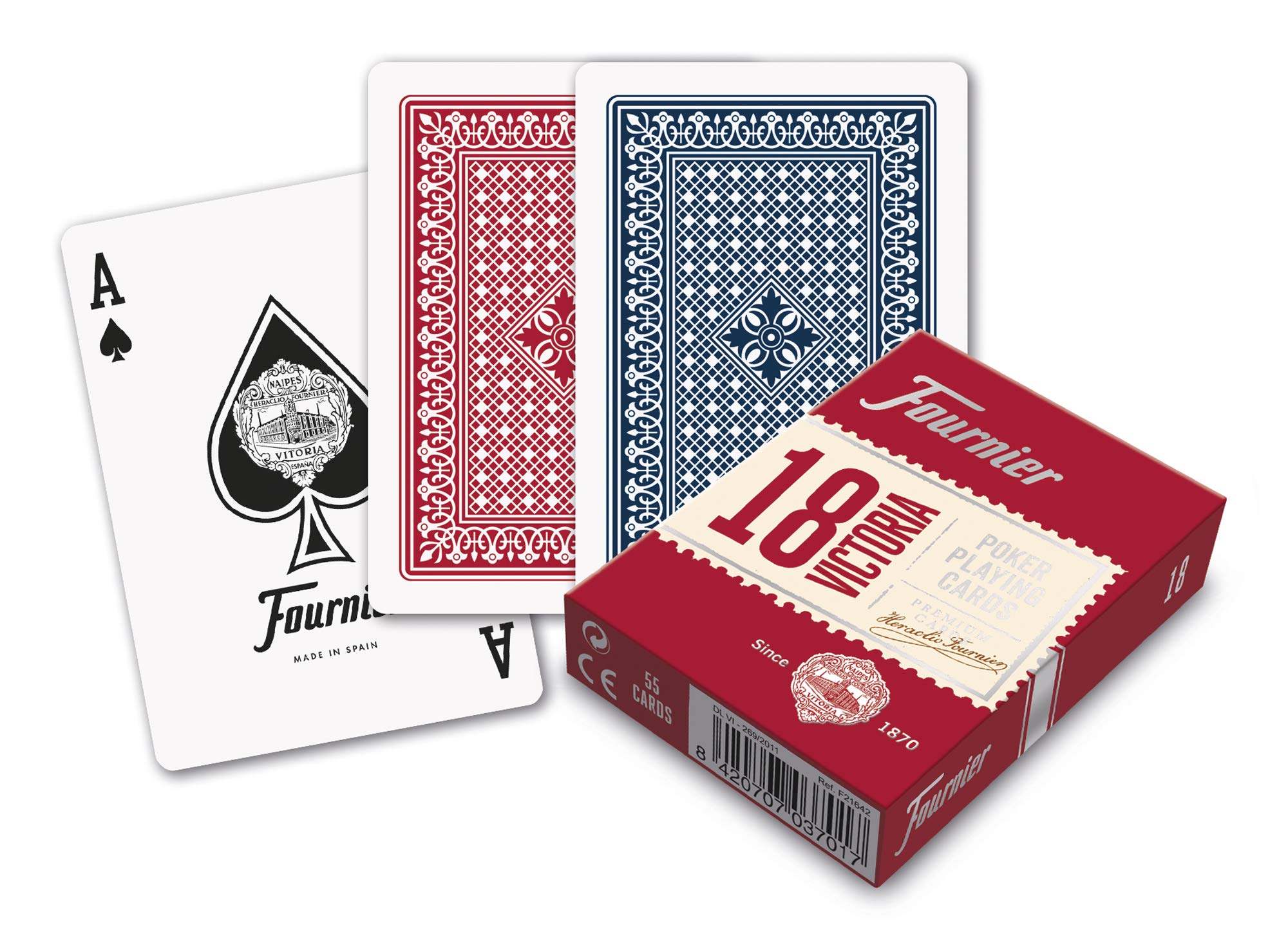 fournier-n-18-baraja-poker-cl-sica-55-cartas-azul-roja image 1