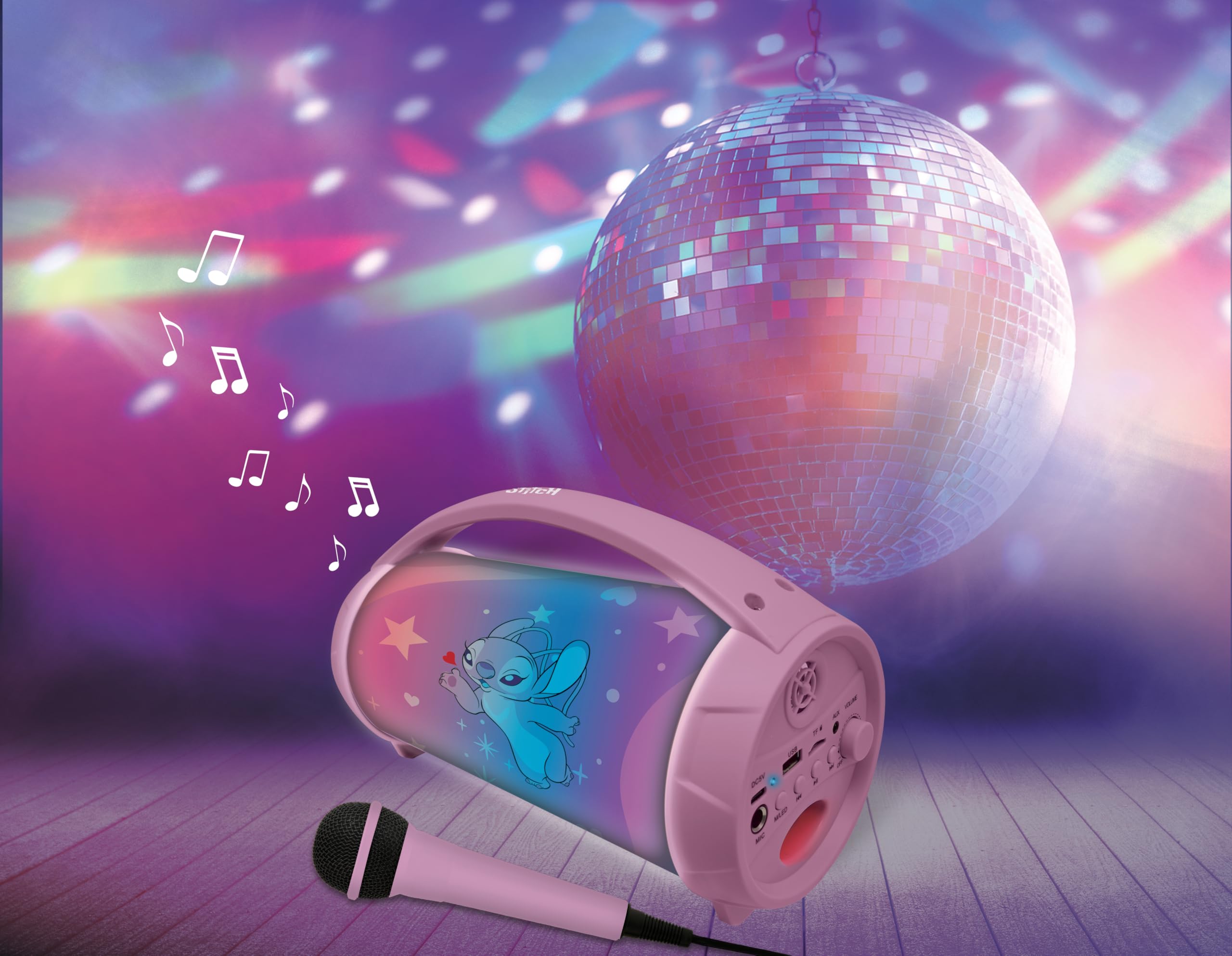 lexibook-stitch-altavoz-karaoke-angel-rosa-bluetooth-btp585d1z image 2