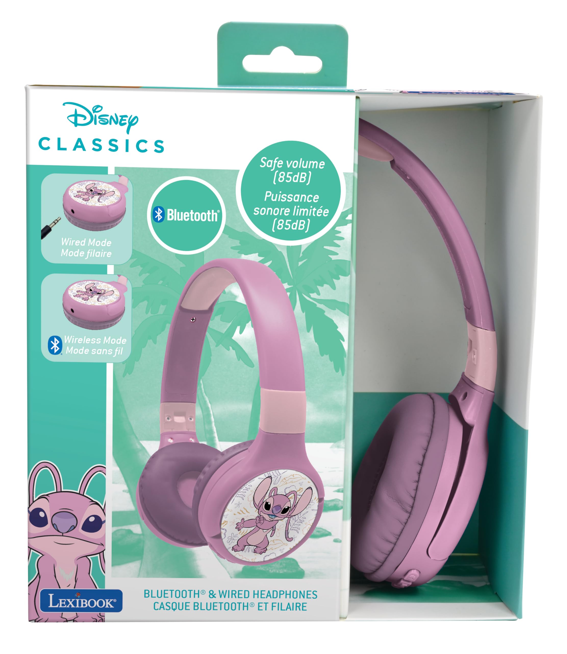 lexibook-hpbt010d1-auriculares-bluetooth-infantiles-stitch-angel-2-en-1 image 5