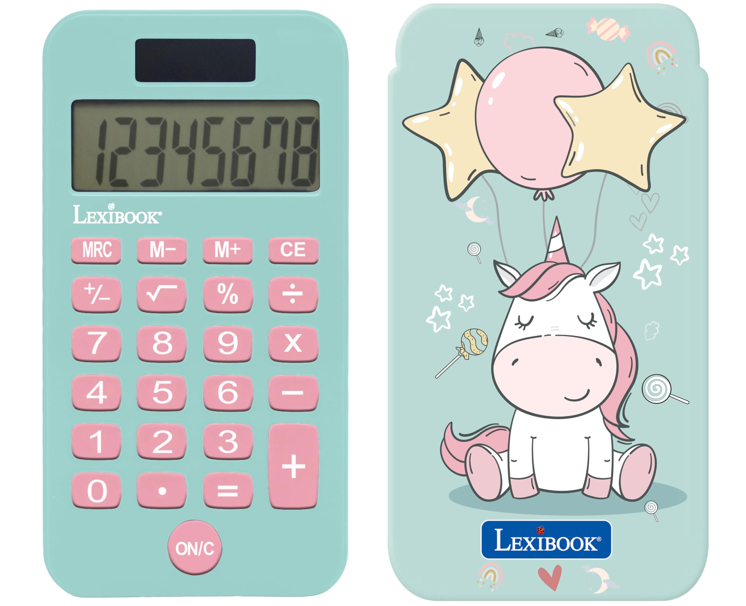 lexibook-unicornio-c45uni-calculadora-de-bolsillo-8-d-gitos-solar image 1