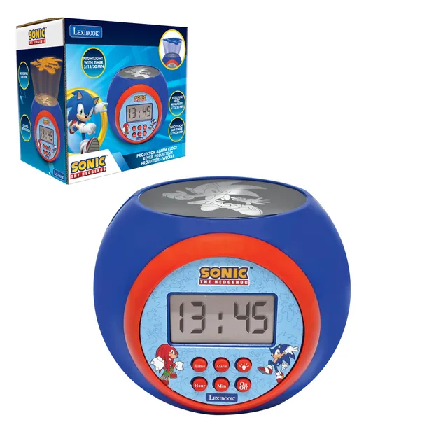 lexibook-sonic-rl977sn-reloj-despertador-proyector-con-luz-nocturna image 1