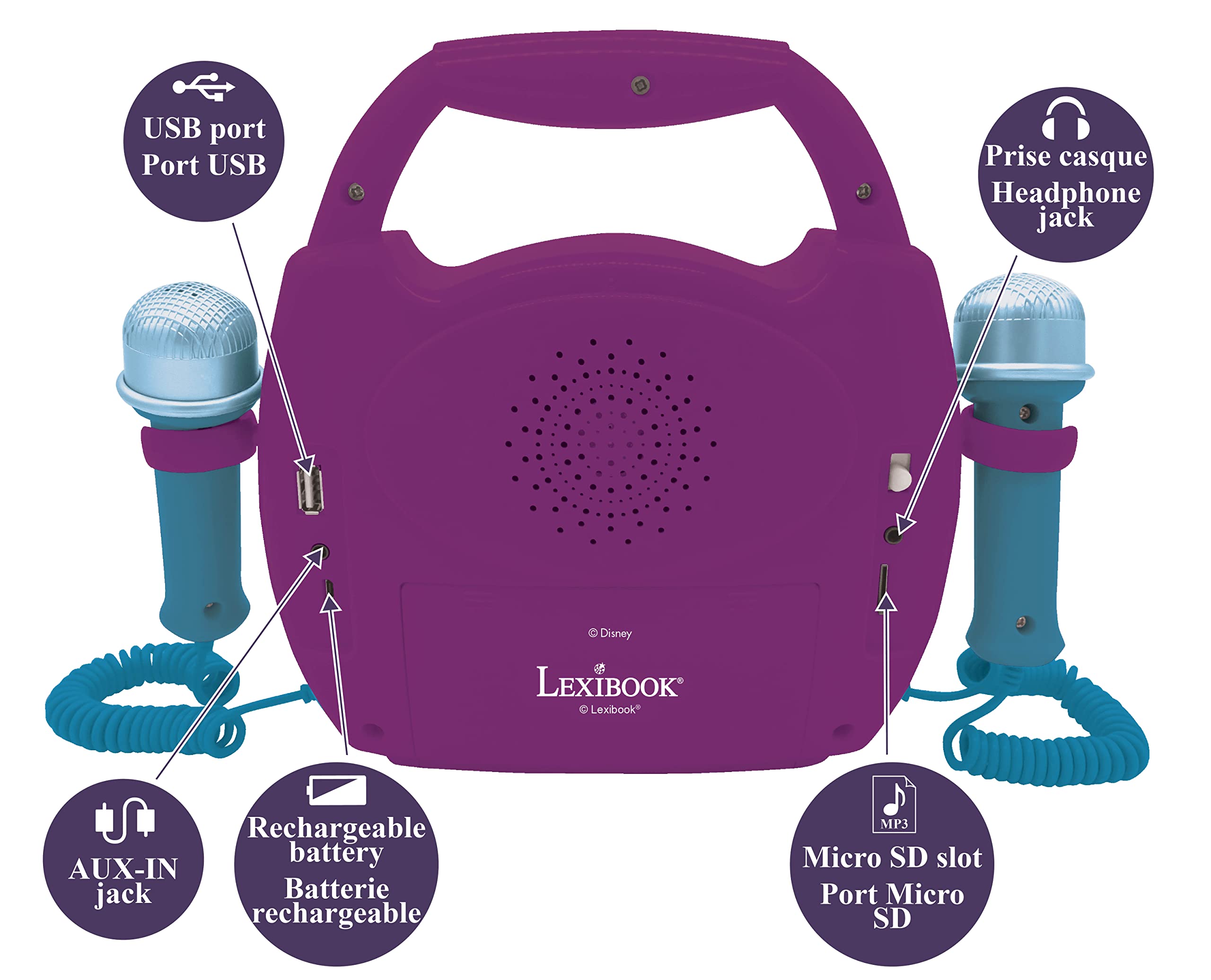 lexibook-frozen-reproductor-karaoke-mp320fzz-con-2-micr-fonos image 5