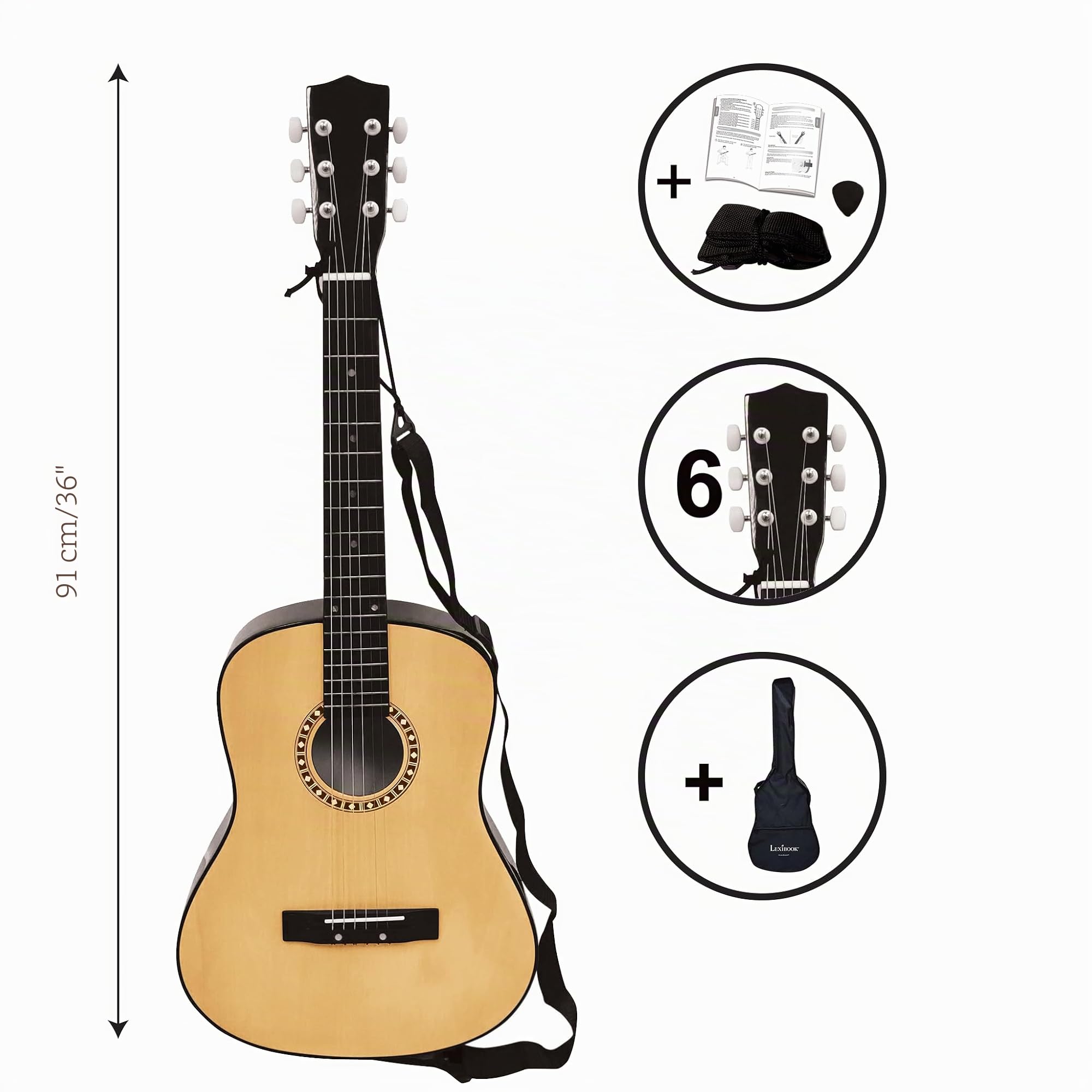 lexibook-k2200-guitarra-ac-stica-de-madera-91-cm image 2