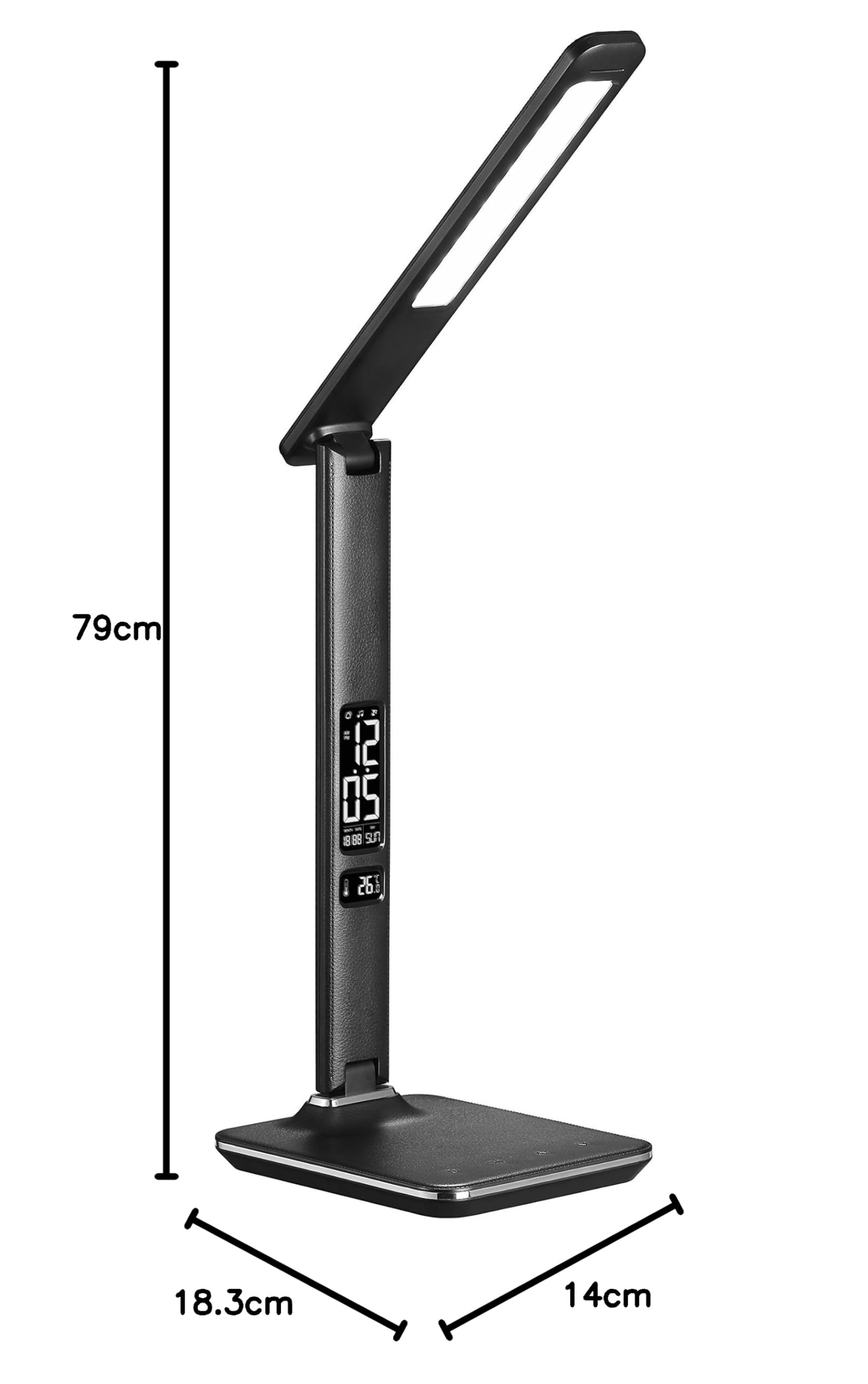 lexibook-decotech-l-mpara-led-escritorio-con-reloj-lt030-negra image 6