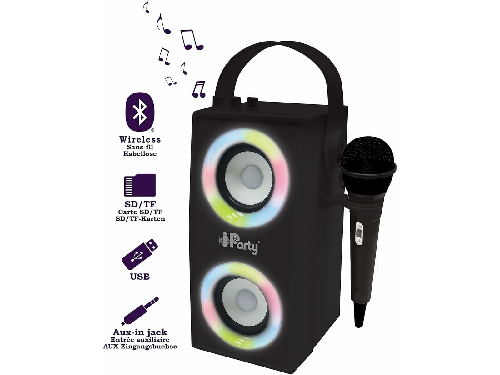 lexibook-btp180bkz-iparty-altavoz-karaoke-bluetooth image 3
