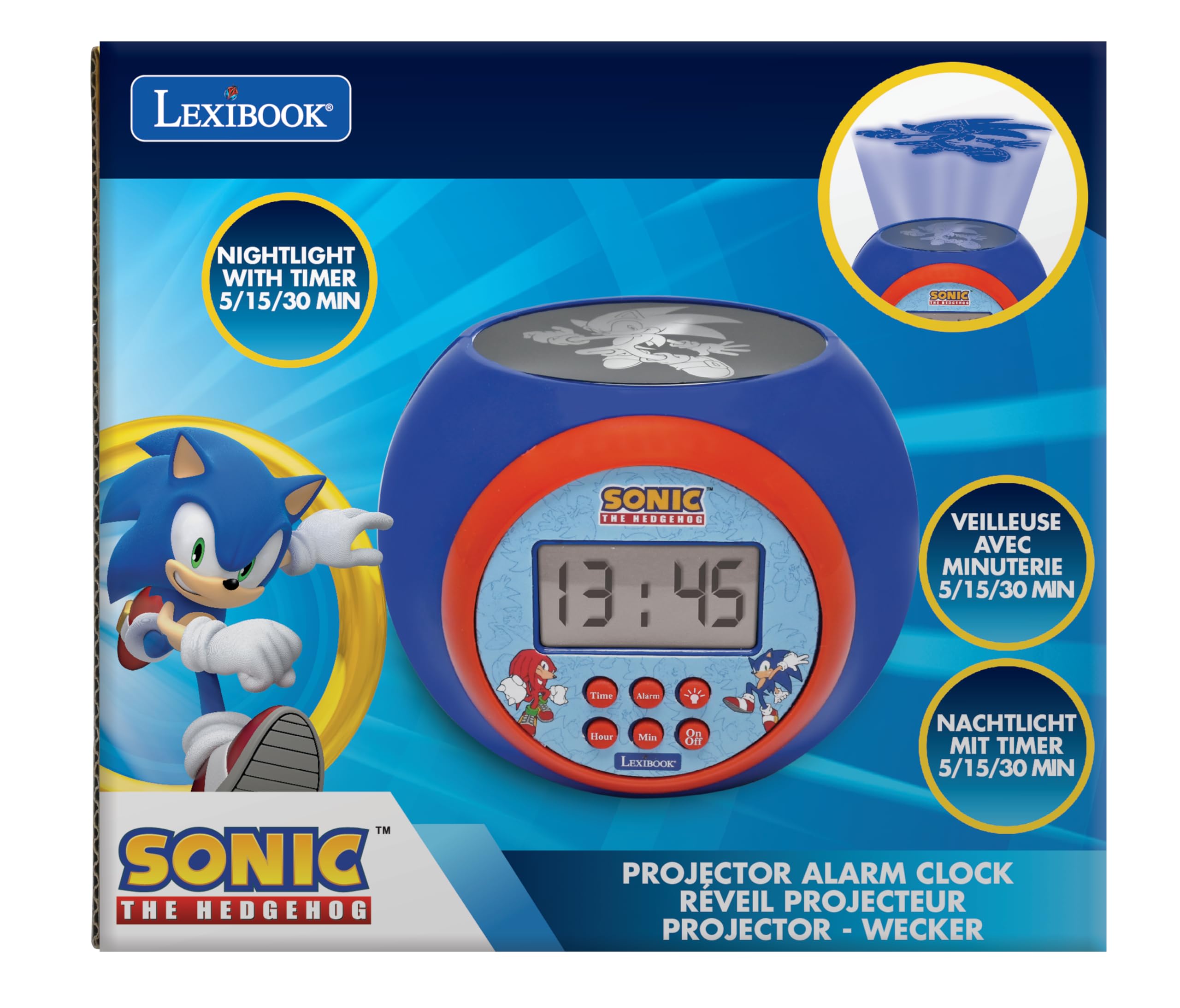 lexibook-sonic-rl977sn-reloj-despertador-proyector-con-luz-nocturna image 4
