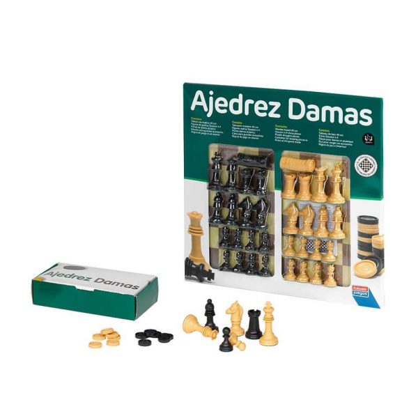 falomir-juegos-ajedrez-damas-40-cm-con-accesorios-tablero-cl-sico image 2