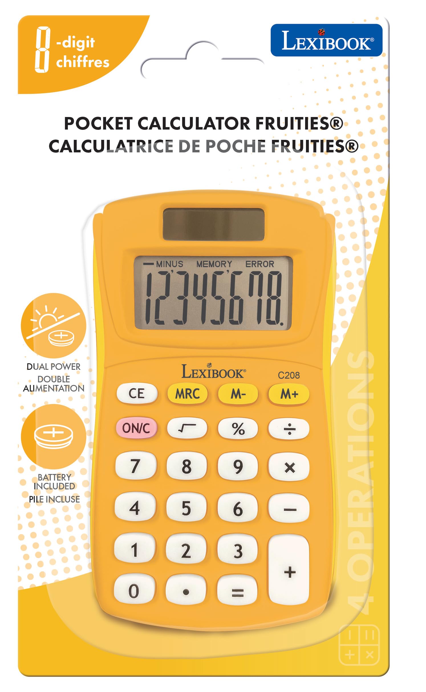 lexibook-fruities-c208d-calculadora-de-bolsillo-8-d-gitos-doble-alimentaci-n image 5