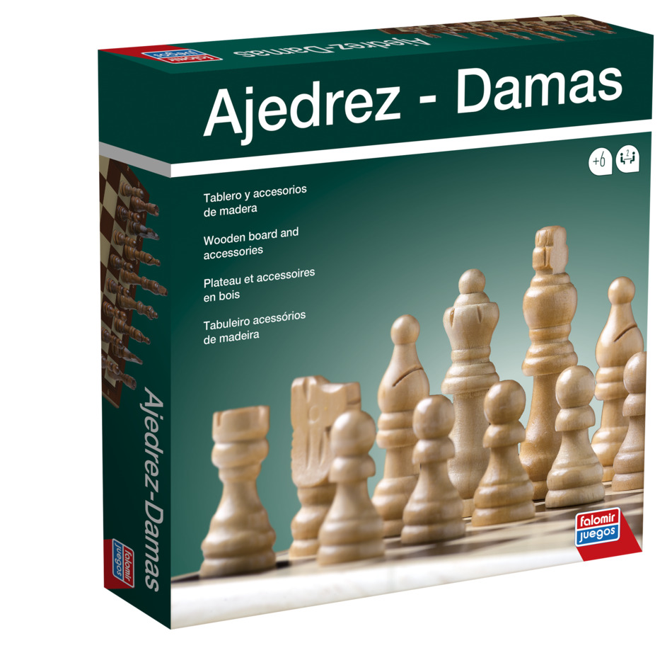 falomir-juegos-ajedrez-damas-con-accesorios-de-madera-juego-de-mesa-2-en-1 image 2