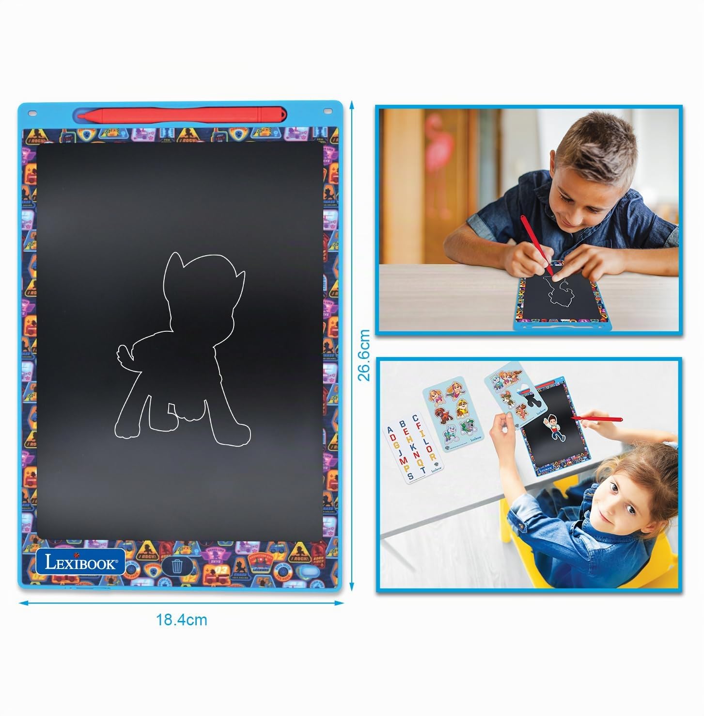 lexibook-crt10pa-pizarra-m-gica-patrulla-canina-28-cm-con-plantillas image 2