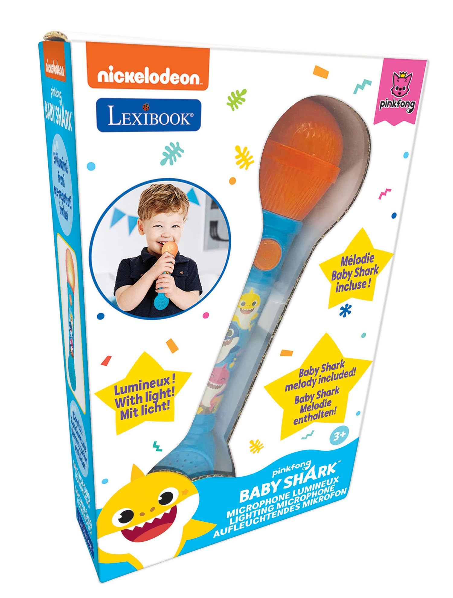 lexibook-baby-shark-micr-fono-luminoso-mic80bslxb-azul-naranja image 4