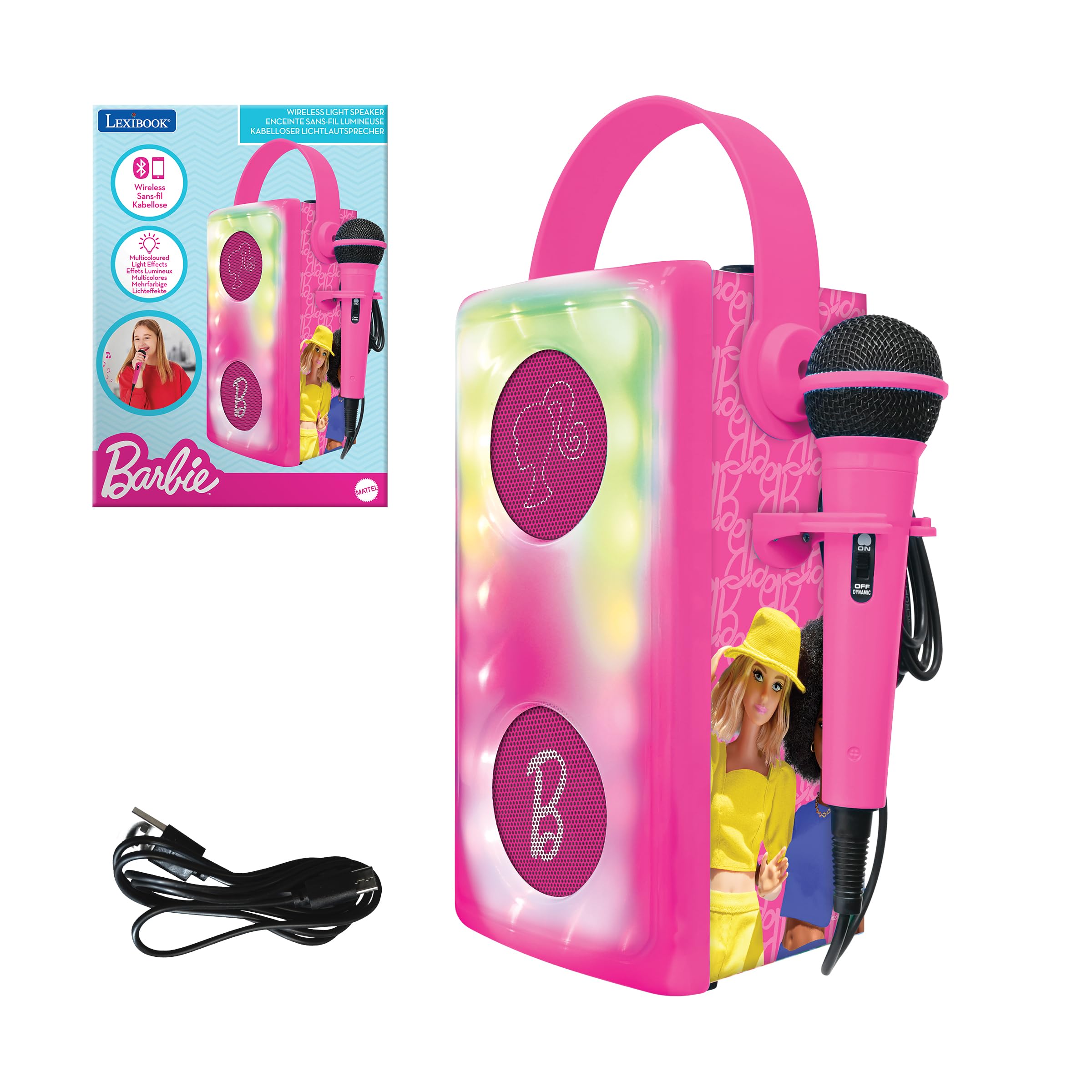 lexibook-barbie-btp185bbz-altavoz-bluetooth-con-micr-fono-y-luces image 1
