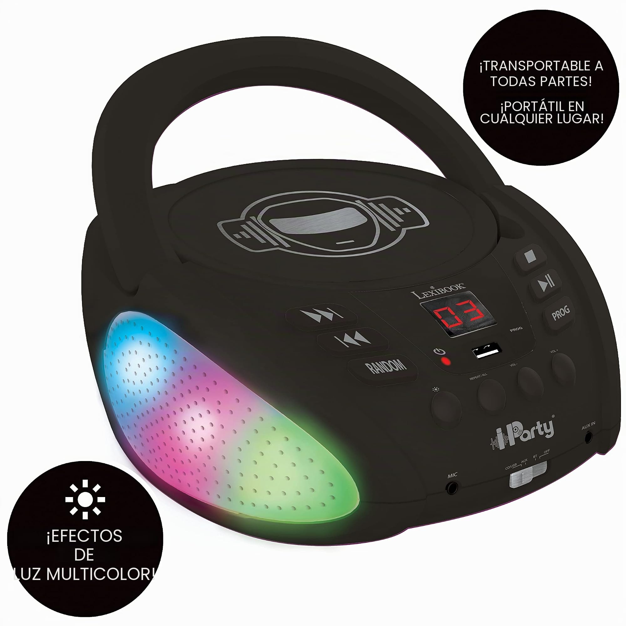 lexibook-iparty-reproductor-cd-bluetooth-rcd109bk image 5