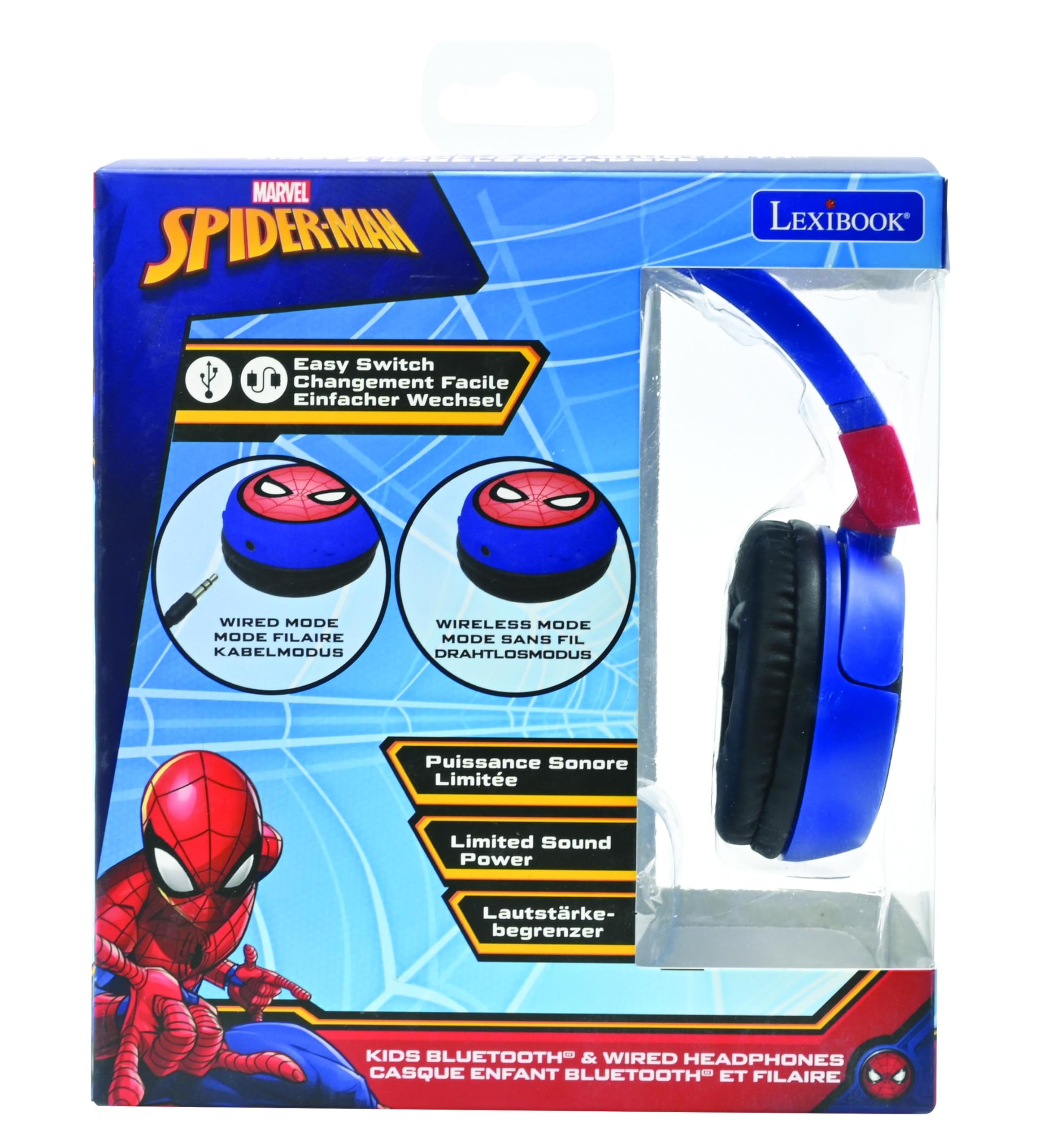 lexibook-spider-man-hpbt010splxb-auriculares-bluetooth-infantiles image 6