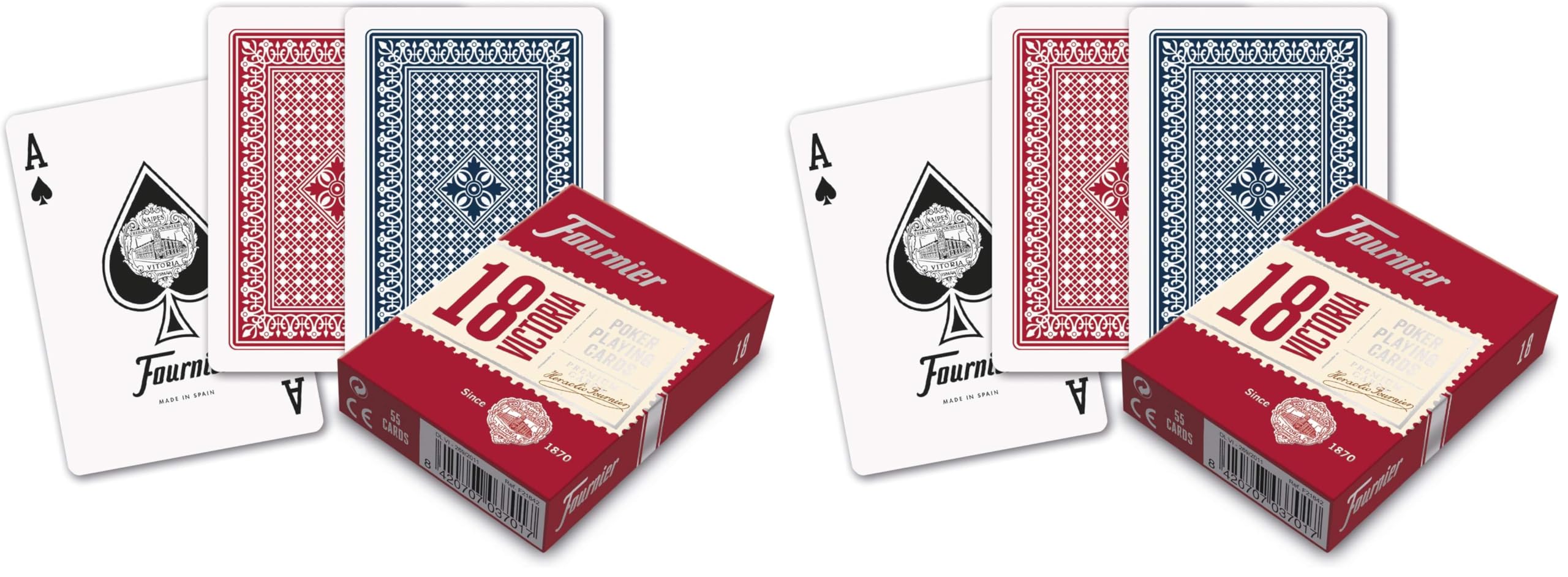 fournier-n-18-baraja-poker-cl-sica-55-cartas-azul-roja image 7