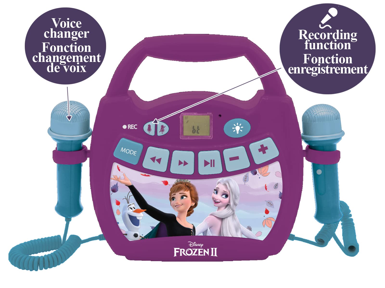 lexibook-frozen-reproductor-karaoke-mp320fzz-con-2-micr-fonos image 2