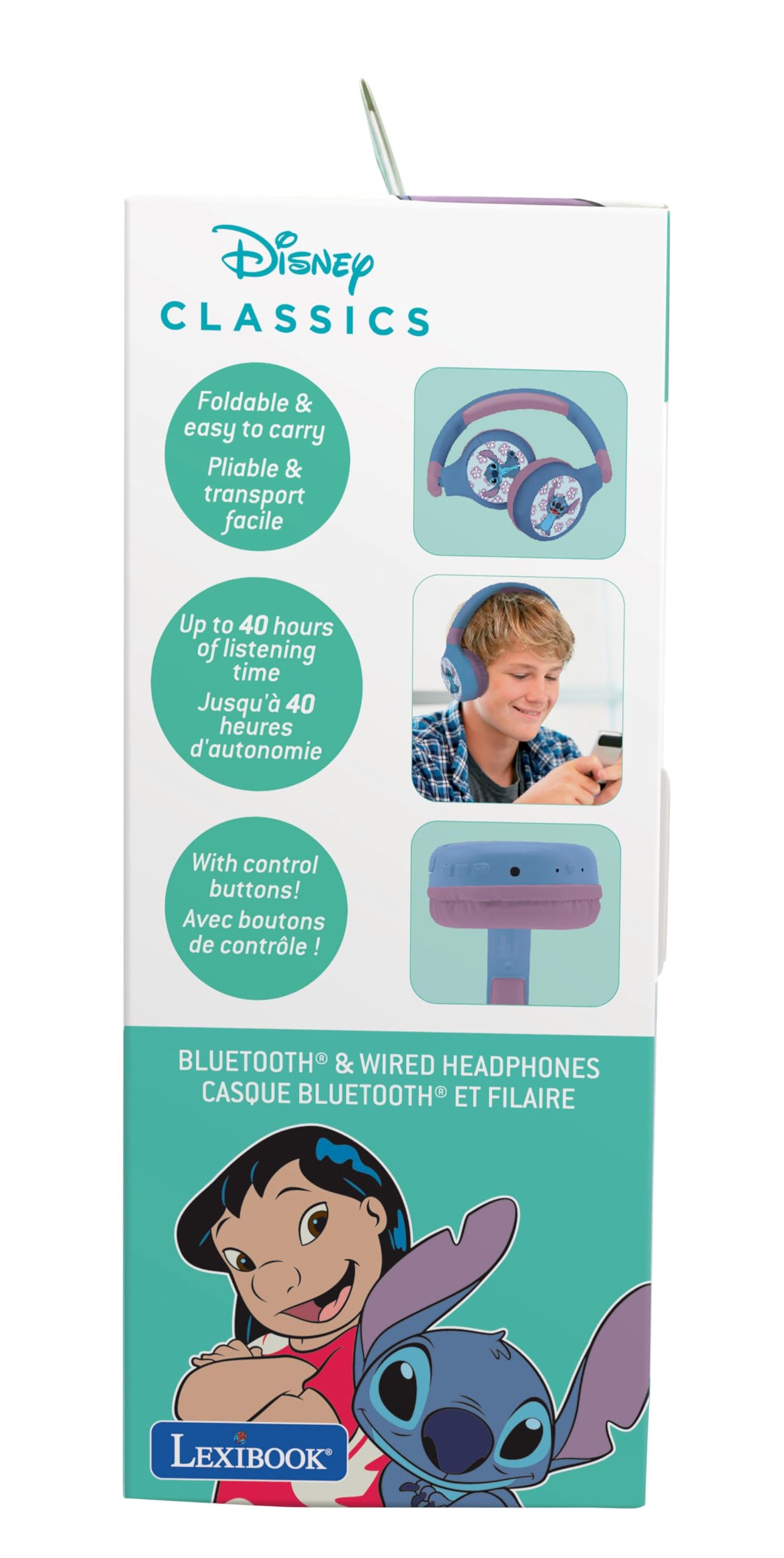 lexibook-stitch-auriculares-bluetooth-hpbt010dlxb-2-en-1 image 8