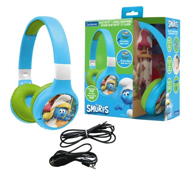 lexibook-los-pitufos-hpbt010sf-auriculares-bluetooth-infantiles image 1