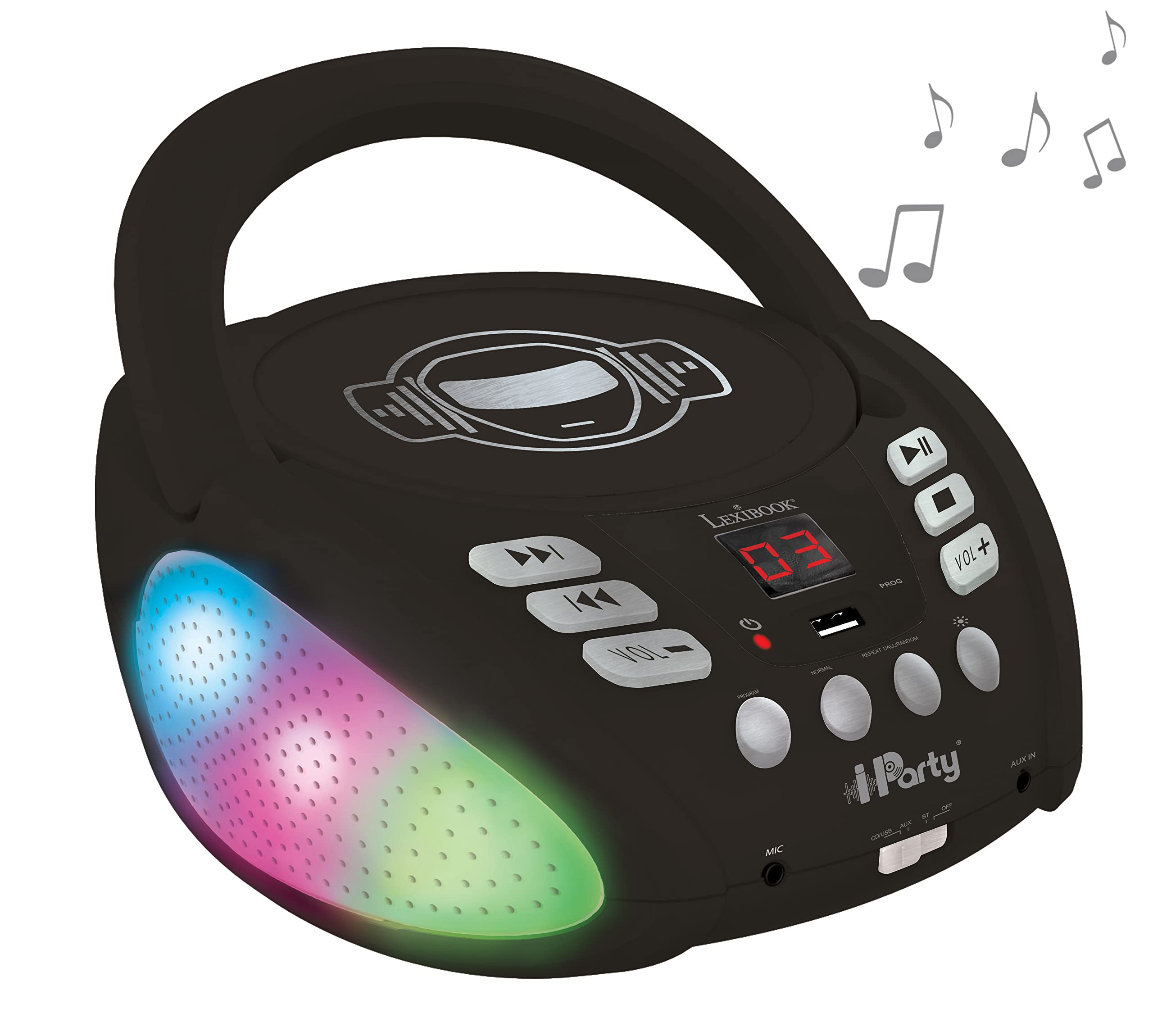 lexibook-iparty-reproductor-cd-bluetooth-rcd109bk image 1