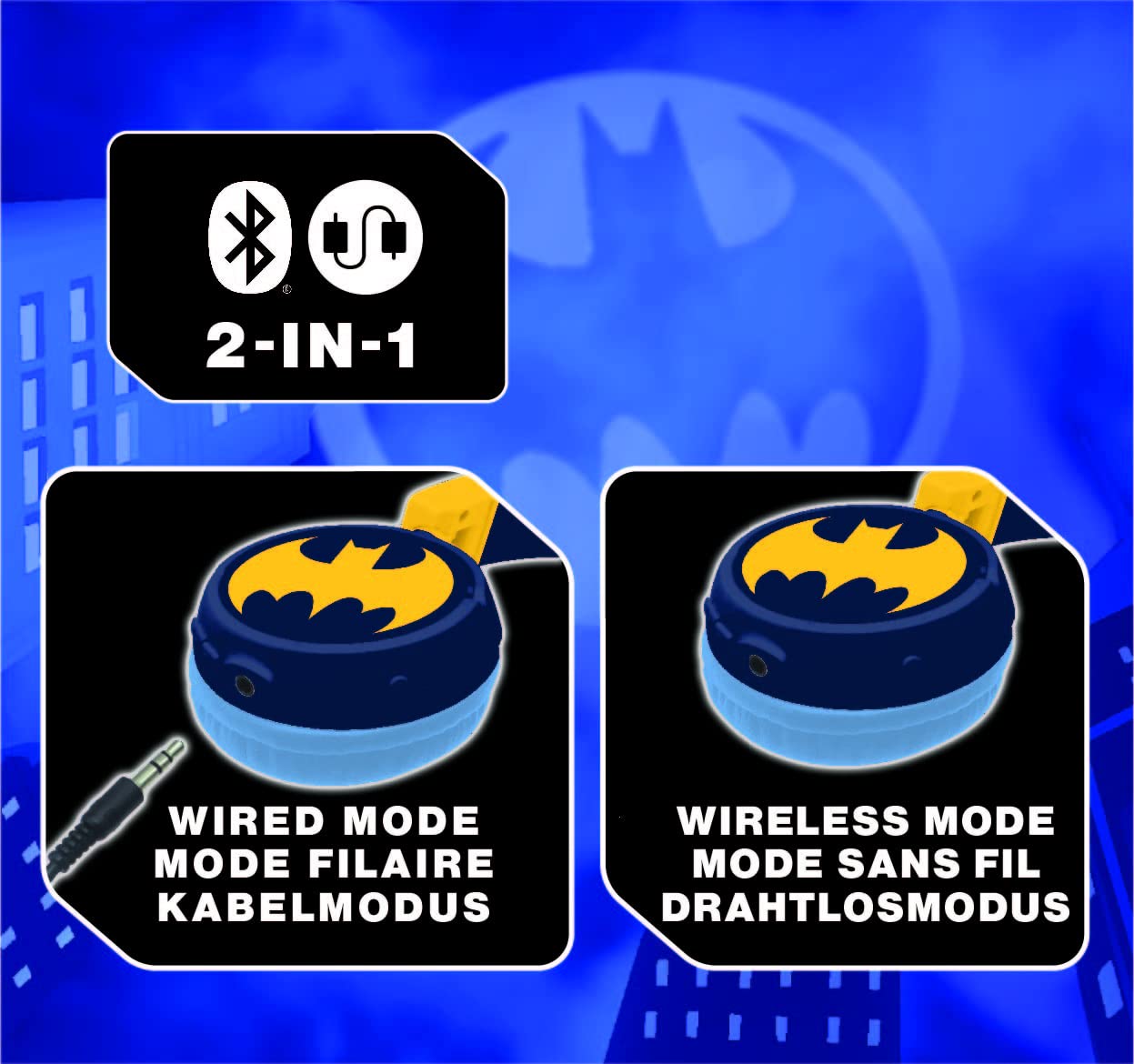 lexibook-batman-hpbt010bat-auriculares-bluetooth-infantiles-2-en-1 image 4