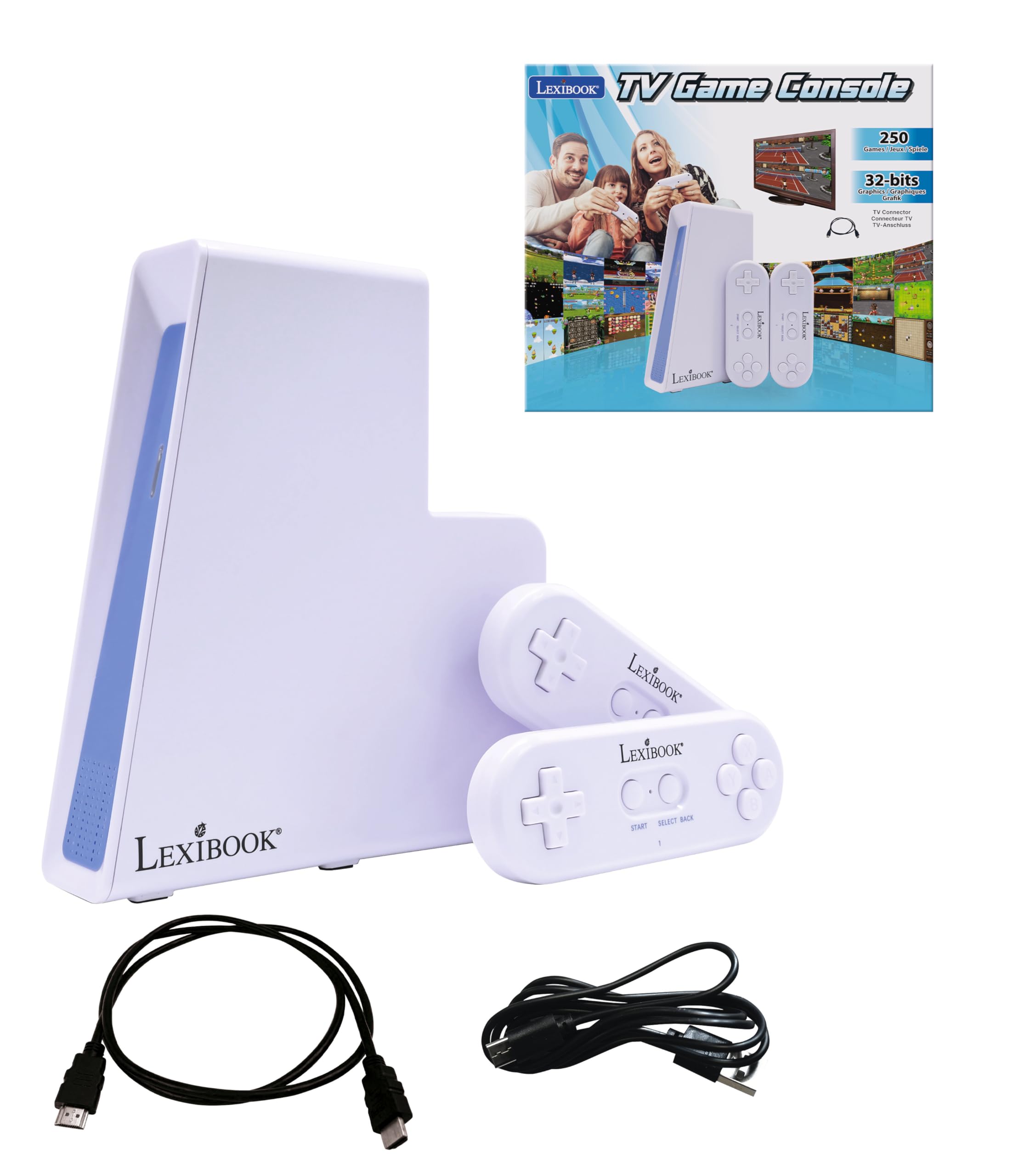 lexibook-jg7440-consola-de-juegos-tv-con-250-juegos-y-2-mandos-inal-mbricos image 1