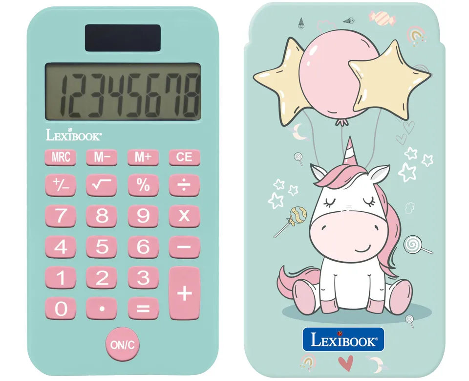 lexibook-unicornio-c45uni-calculadora-de-bolsillo-8-d-gitos-solar image 1