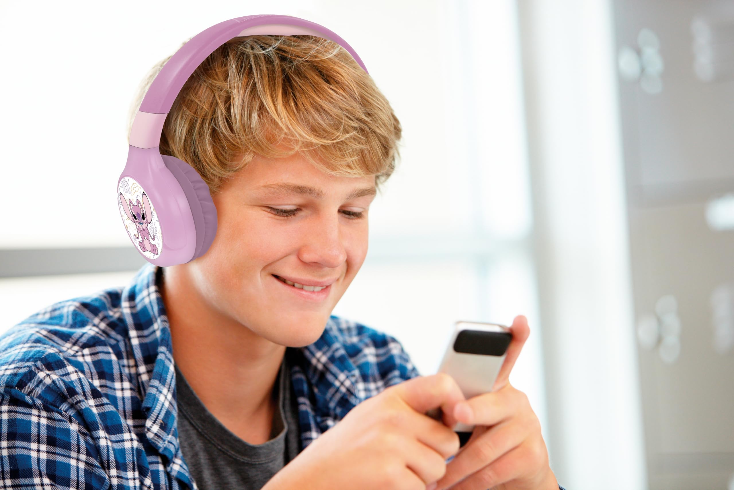 lexibook-hpbt010d1-auriculares-bluetooth-infantiles-stitch-angel-2-en-1 image 4